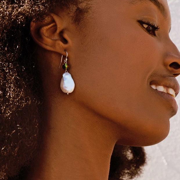 Asara Fresh Water Pearl and Gemstone Earrings