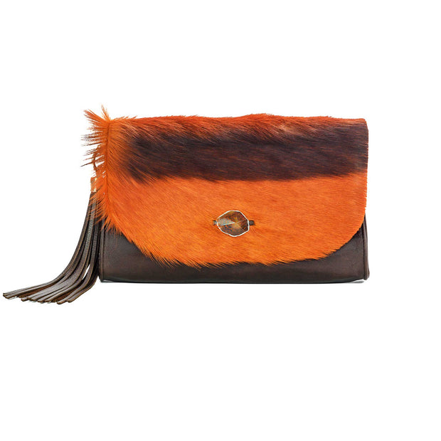 The Malaika Springbok Clutch Bag In Sunset