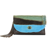 The Malaika Springbok Clutch Bag In Blue Skies