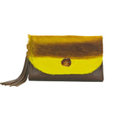 The Malaika Springbok Clutch Bag In Canary