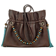 Zahara Medium Ruffle Shopper In Pecan