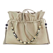 Zahara Medium Ruffle Shopper In Sand