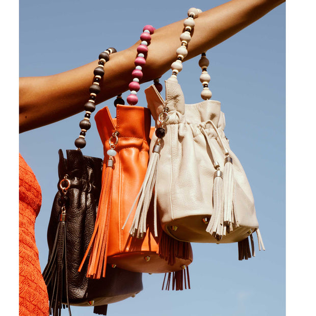 Nina Bucket Bag In Coral