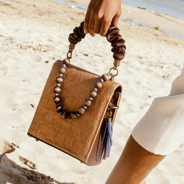 Sadé Box Bag In Golden Croc