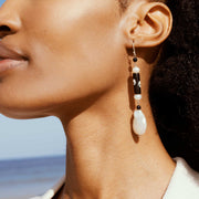 Lali Pearl and Batik Bead Drop Earrings