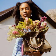 Zahara Medium Ruffle Shopper In Basil