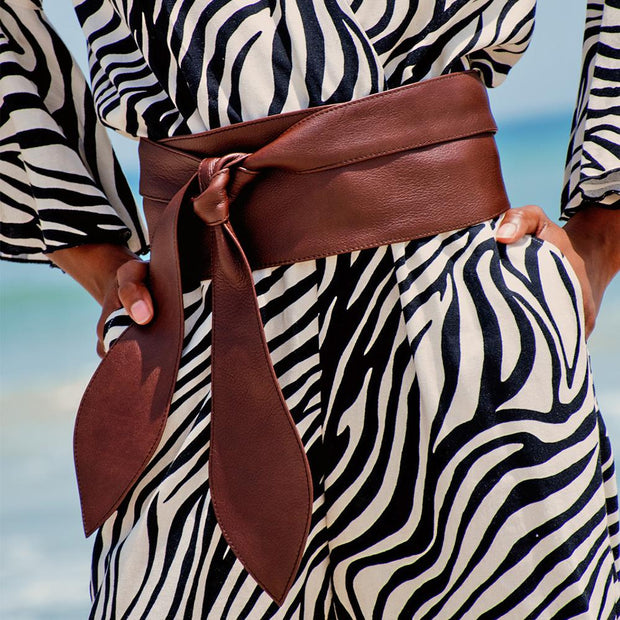 Imani Wrap Leather Belt In Beautiful Brown - Matsidiso South Africa